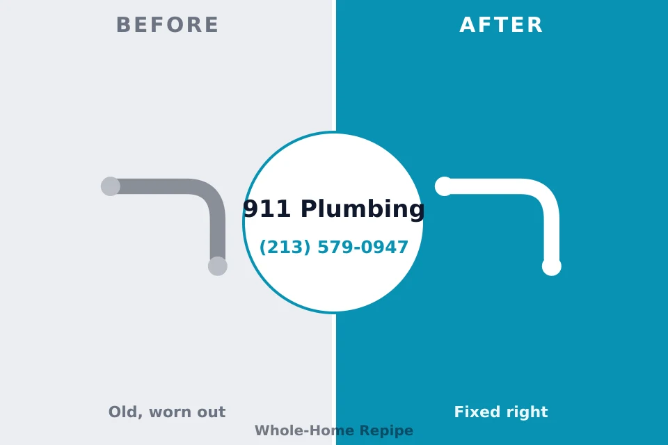Before and after: plumbing repair Theodore, AL